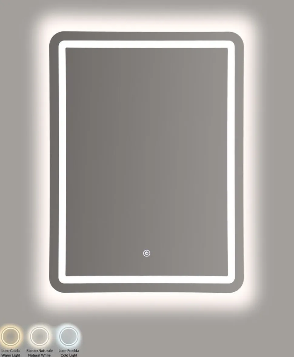 Miroir mural LED rectangulaire Simple