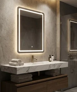 Miroir mural LED rectangulaire Simple