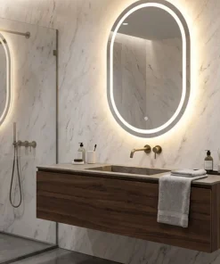 Miroir mural ovale LED 60x80 cm