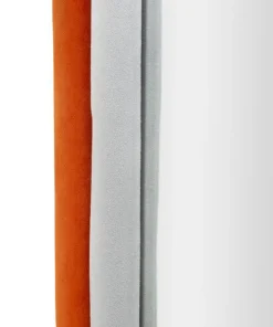 Miroir mural ovale tissu Orange et cadre bois