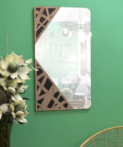 Miroir mural rectangulaire décorations géométriques M.D.F multicolore