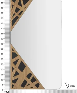 Miroir mural rectangulaire décorations géométriques M.D.F multicolore