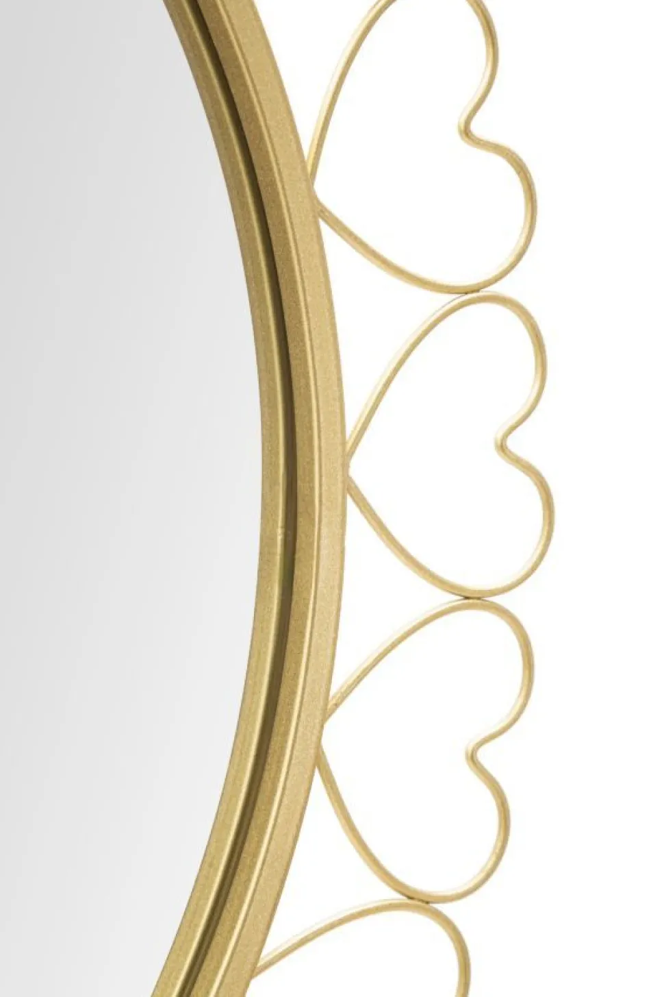 Miroir mural rond avec cadre en métal doré et verre