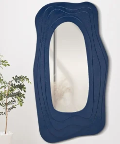 Miroir mural sinueux Dafne M.D.F Bleu et verre
