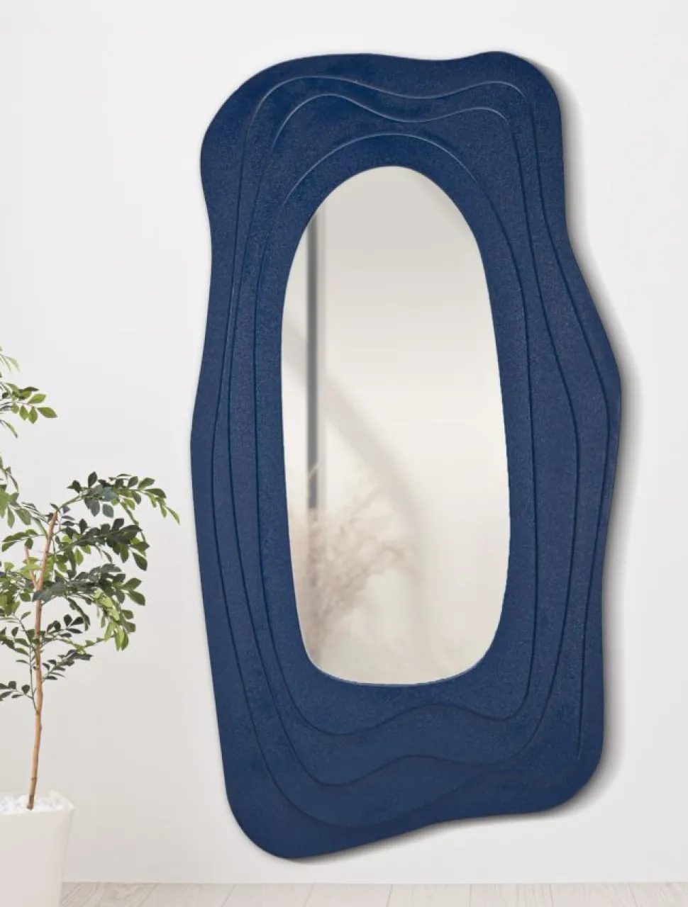 Miroir mural sinueux Dafne M.D.F Bleu et verre