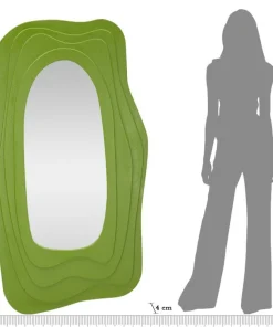Miroir mural sinueux Dafne M.D.F Vert éclatant verre