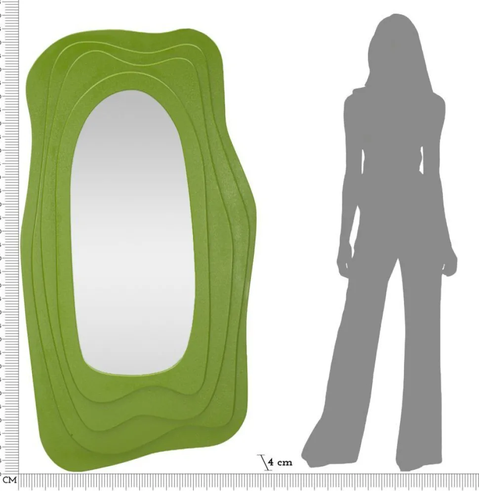 Miroir mural sinueux Dafne M.D.F Vert éclatant verre
