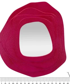 Miroir mural sinueux Dalia M.D.F. Fuchsia et Verre