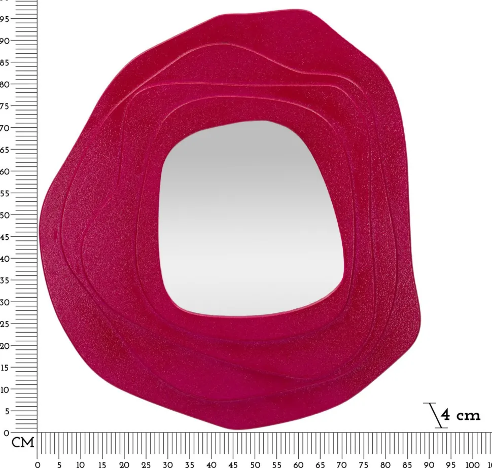 Miroir mural sinueux Dalia M.D.F. Fuchsia et Verre