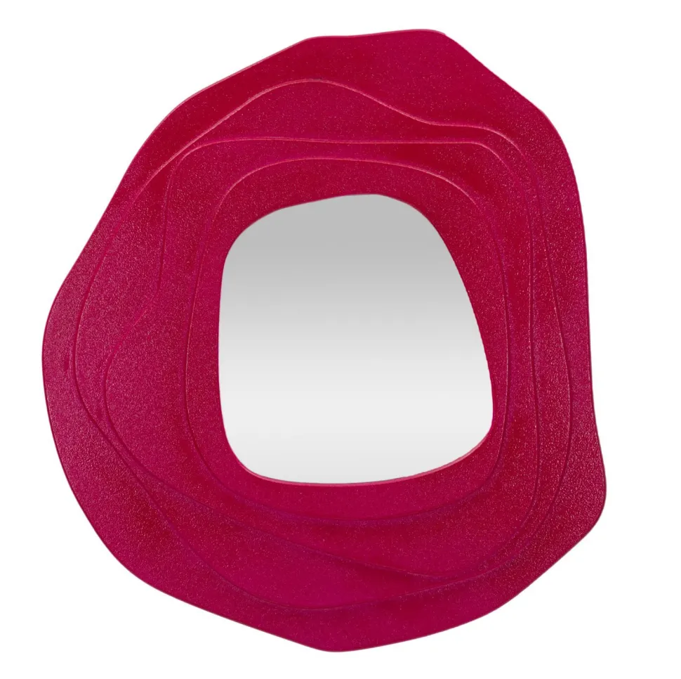 Miroir mural sinueux Dalia M.D.F. Fuchsia et Verre