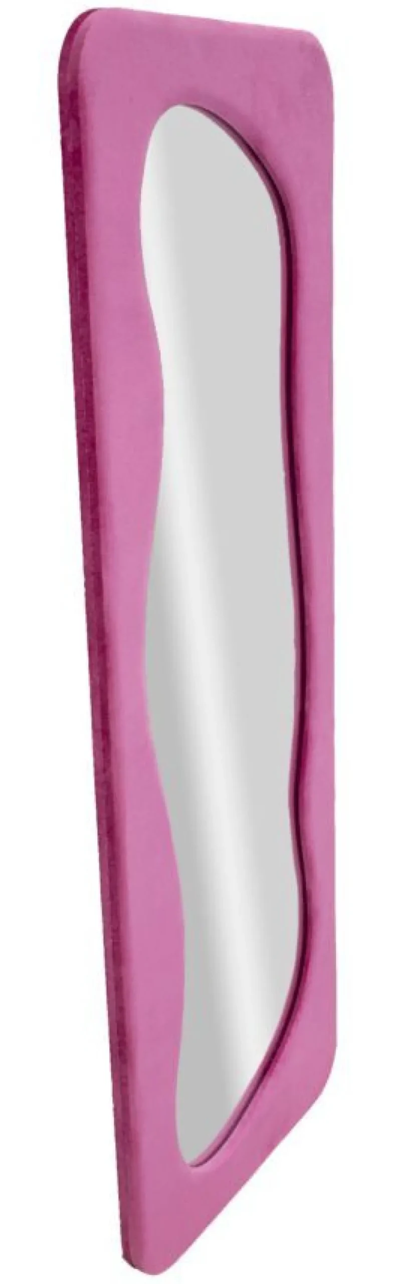 Miroir mural Theodor cadre en bois Velours Fuchsia
