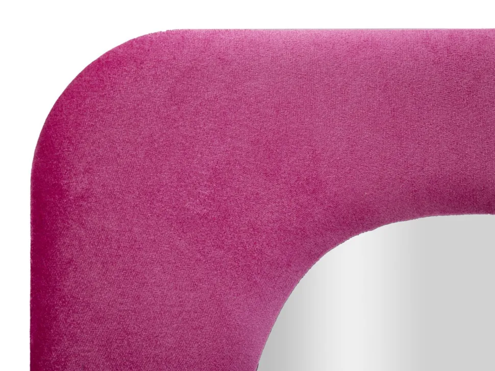 Miroir mural Theodor cadre en bois Velours Fuchsia
