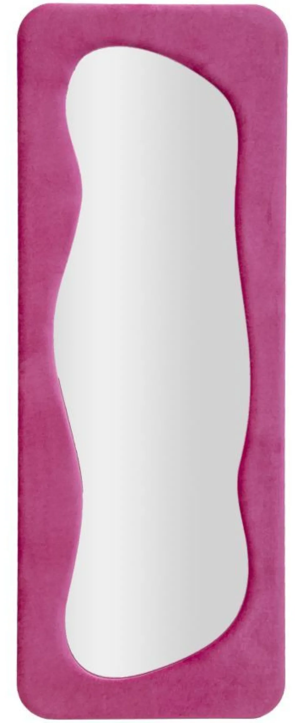 Miroir mural Theodor cadre en bois Velours Fuchsia