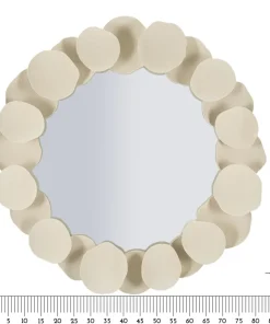 Miroir rond Dune cadre effet pierre beige