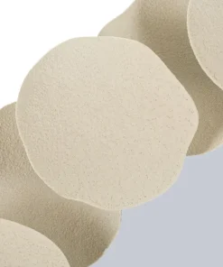 Miroir rond Dune cadre effet pierre beige