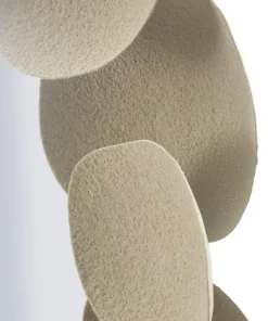 Miroir rond Dune cadre effet pierre beige