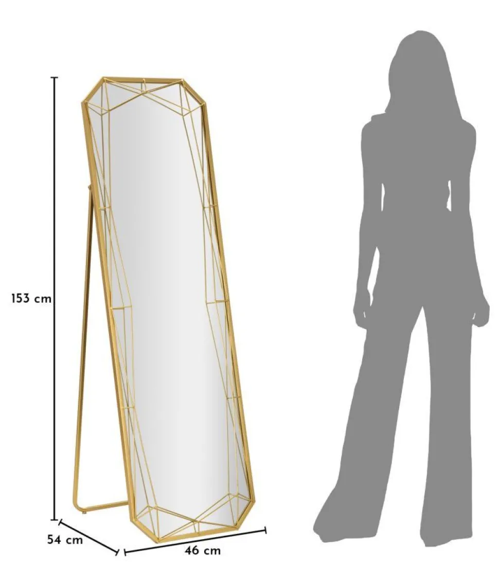 Miroir sur pied Gold design géométrique