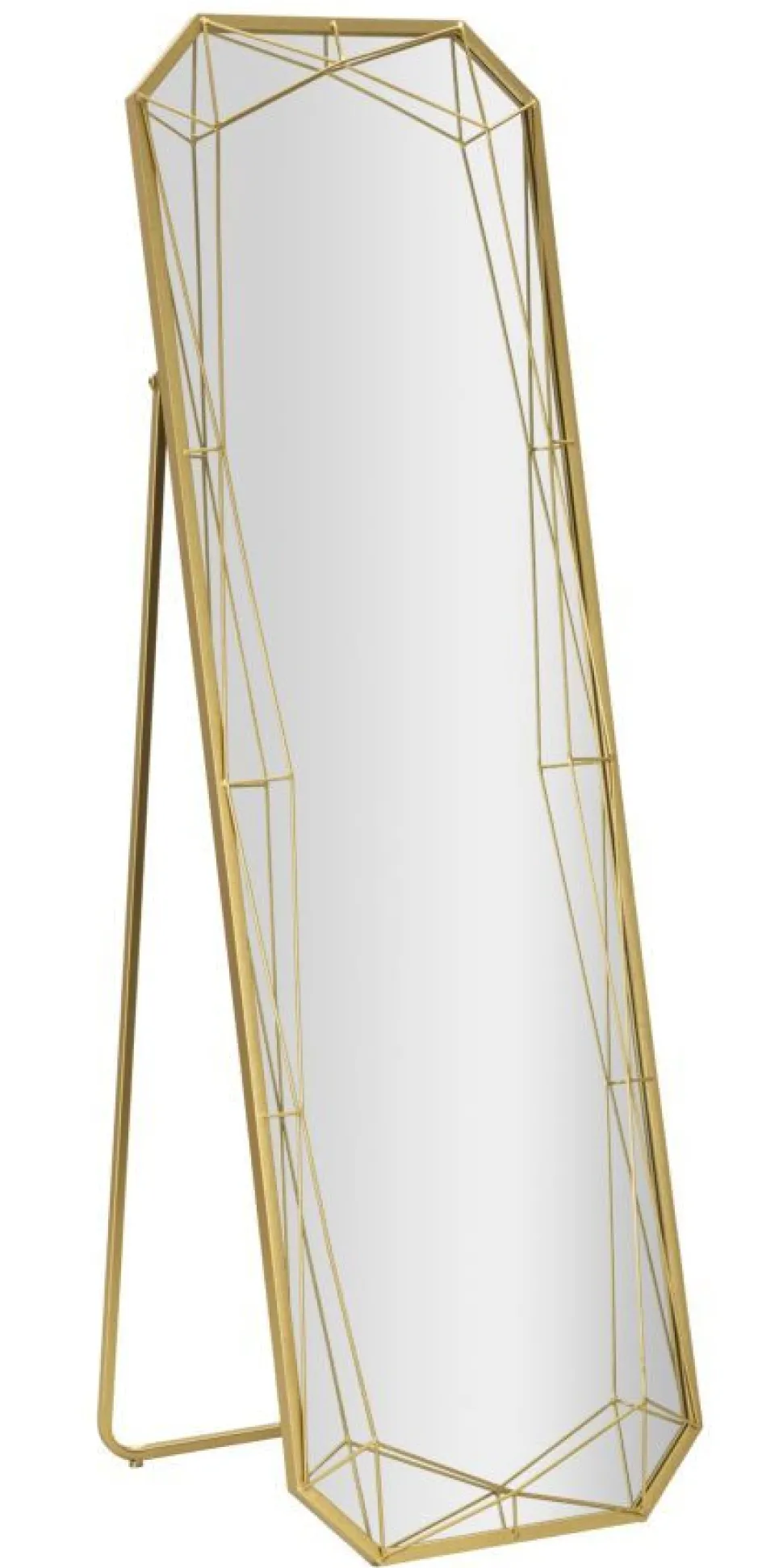 Miroir sur pied Gold design géométrique