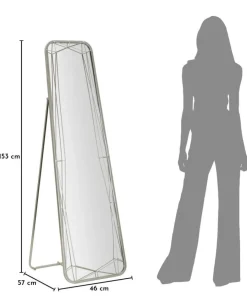Miroir sur pied géométrique Argenté