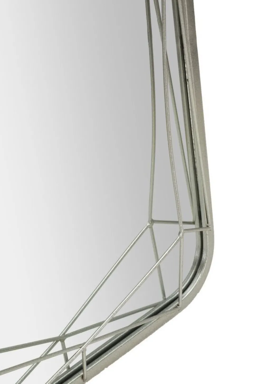 Miroir sur pied géométrique Argenté