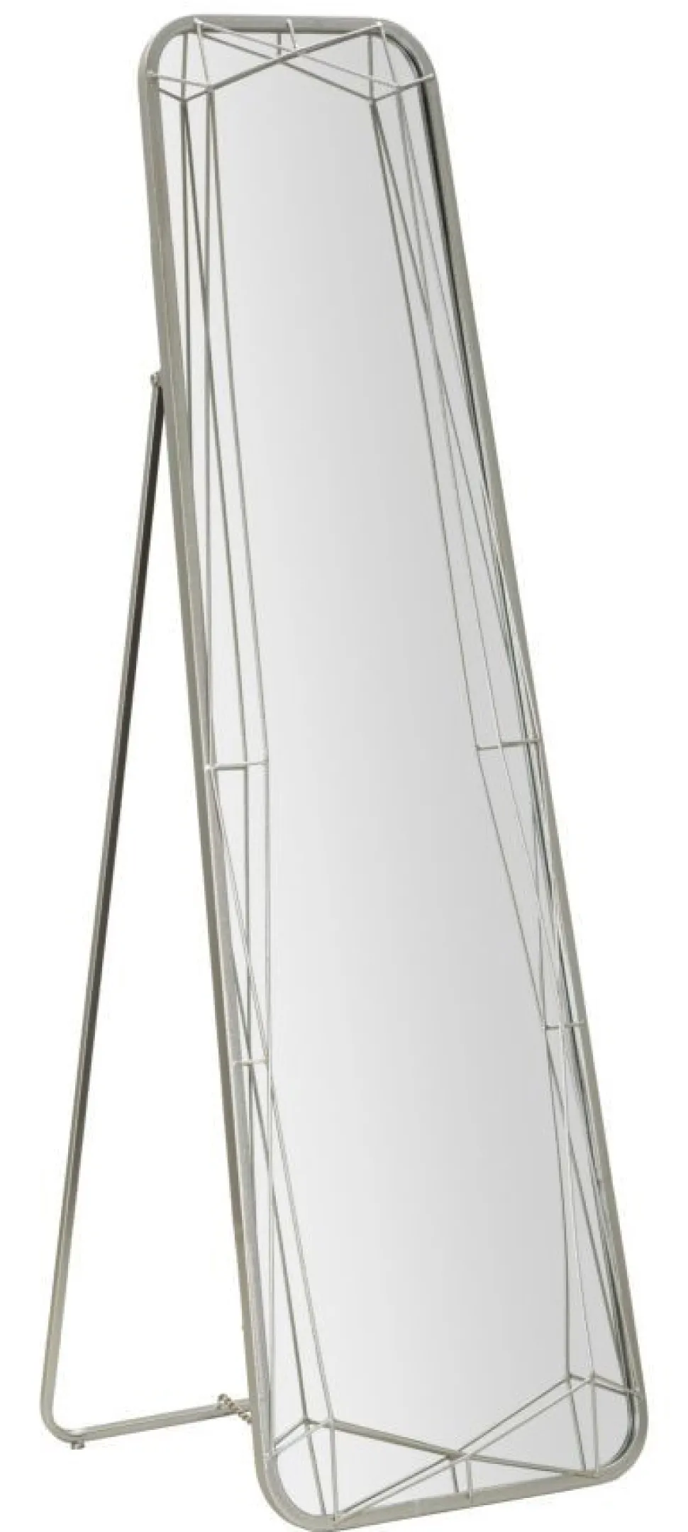 Miroir sur pied géométrique Argenté