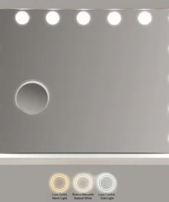 Miroir sur pied Hollywood avec LED