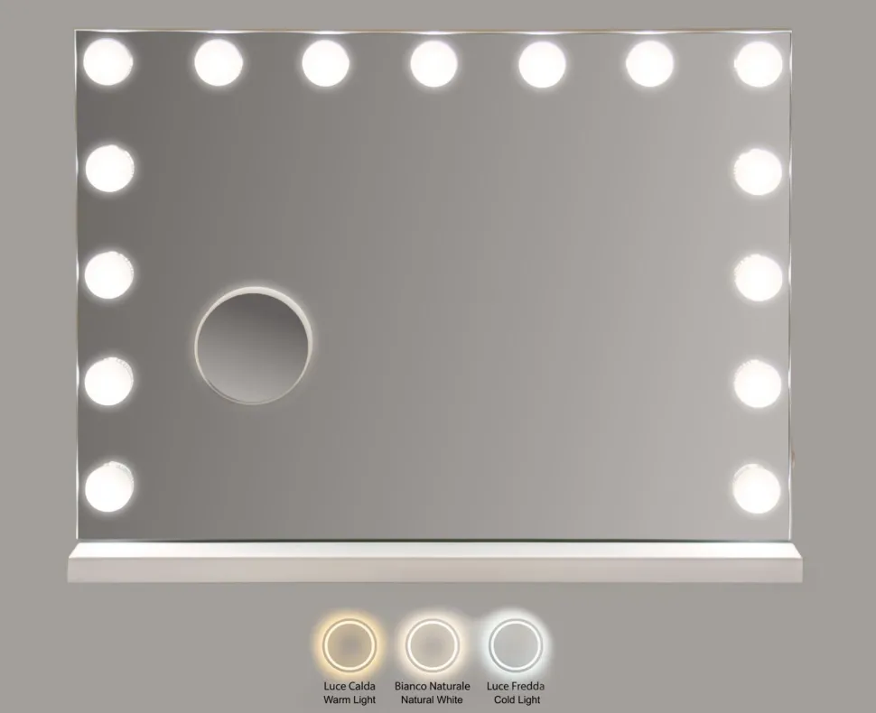 Miroir sur pied Hollywood avec LED