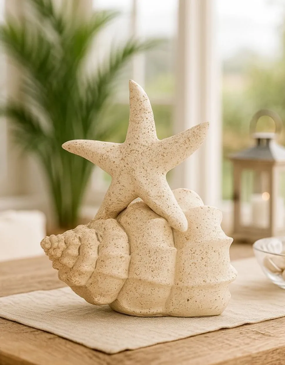Objet décoratif en coquillage et étoile de mer finition Sable naturel