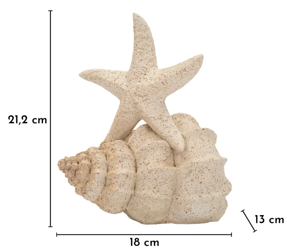 Objet décoratif en coquillage et étoile de mer finition Sable naturel