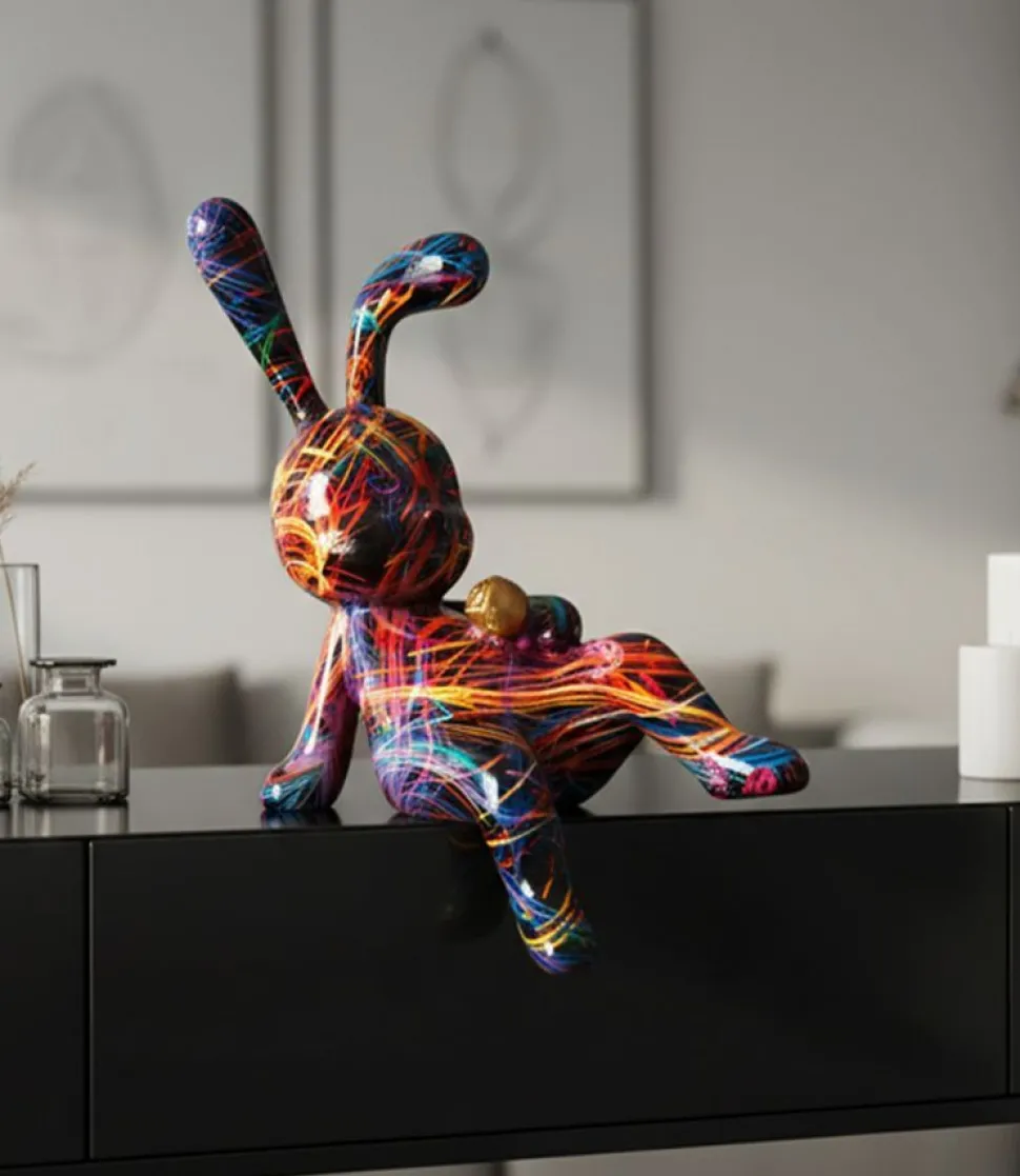 Objet décoratif Lapin Pop coloré