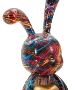 Objet Décoratif Lapin Psychédélique Couleurs Vives