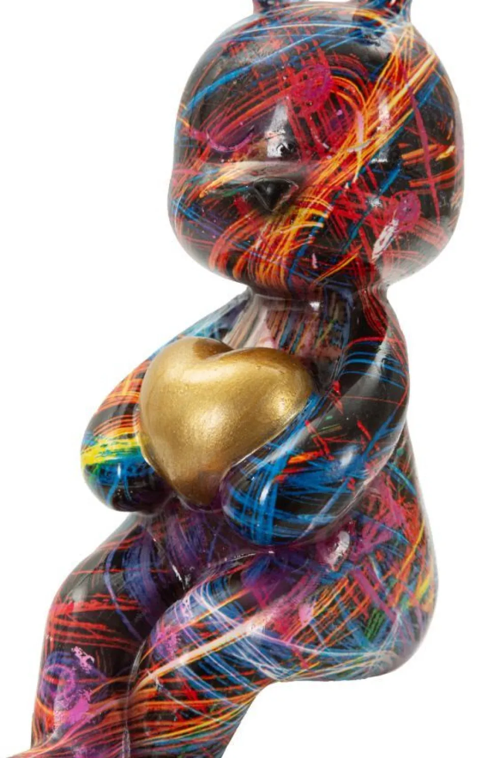 Objet Décoratif Lapin Psychédélique Couleurs Vives