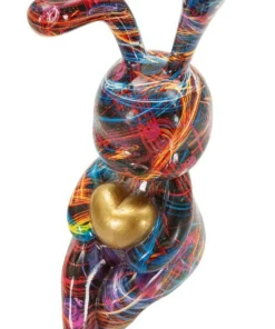 Objet Décoratif Lapin Psychédélique Couleurs Vives