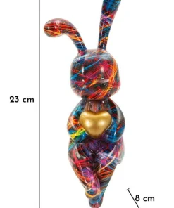 Objet Décoratif Lapin Psychédélique Couleurs Vives