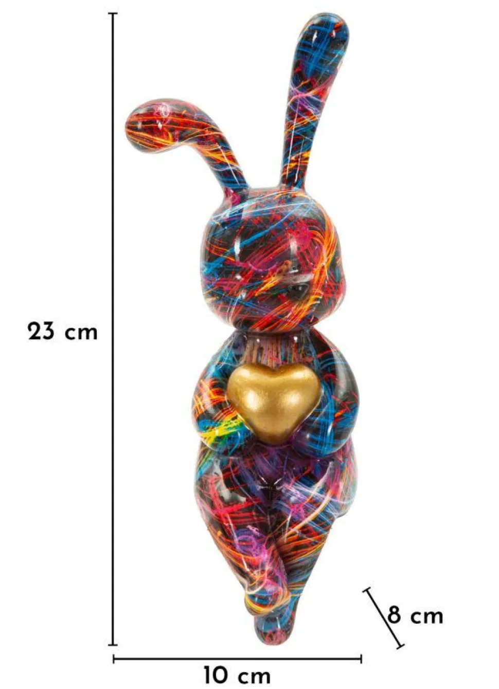 Objet Décoratif Lapin Psychédélique Couleurs Vives