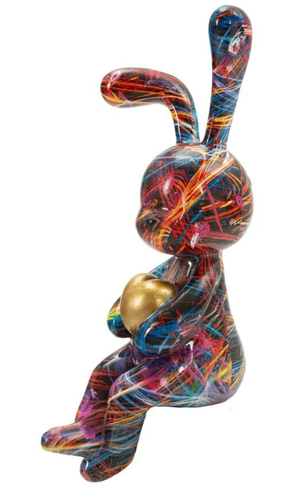 Objet Décoratif Lapin Psychédélique Couleurs Vives