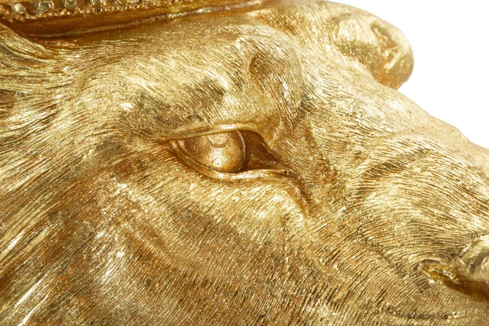 Objet décoratif Lion Roi doré