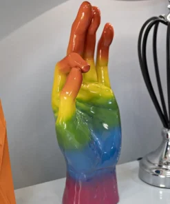 Objet décoratif Rainbow OK Main en céramique multicolore
