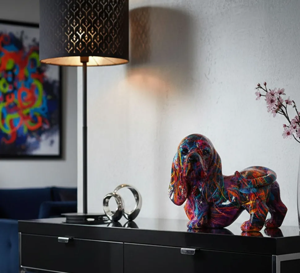 Objet décoratif Teckel vibrant Psychédélique