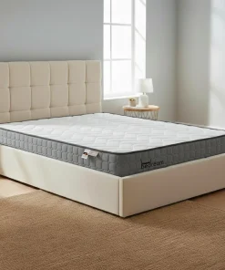 Pack Lit-coffre Luftani + Matelas Bedream 140x190cm Velours Beige