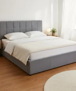 Pack Lit-coffre Luftani + Matelas Bedream 160x200cm Velours Argent