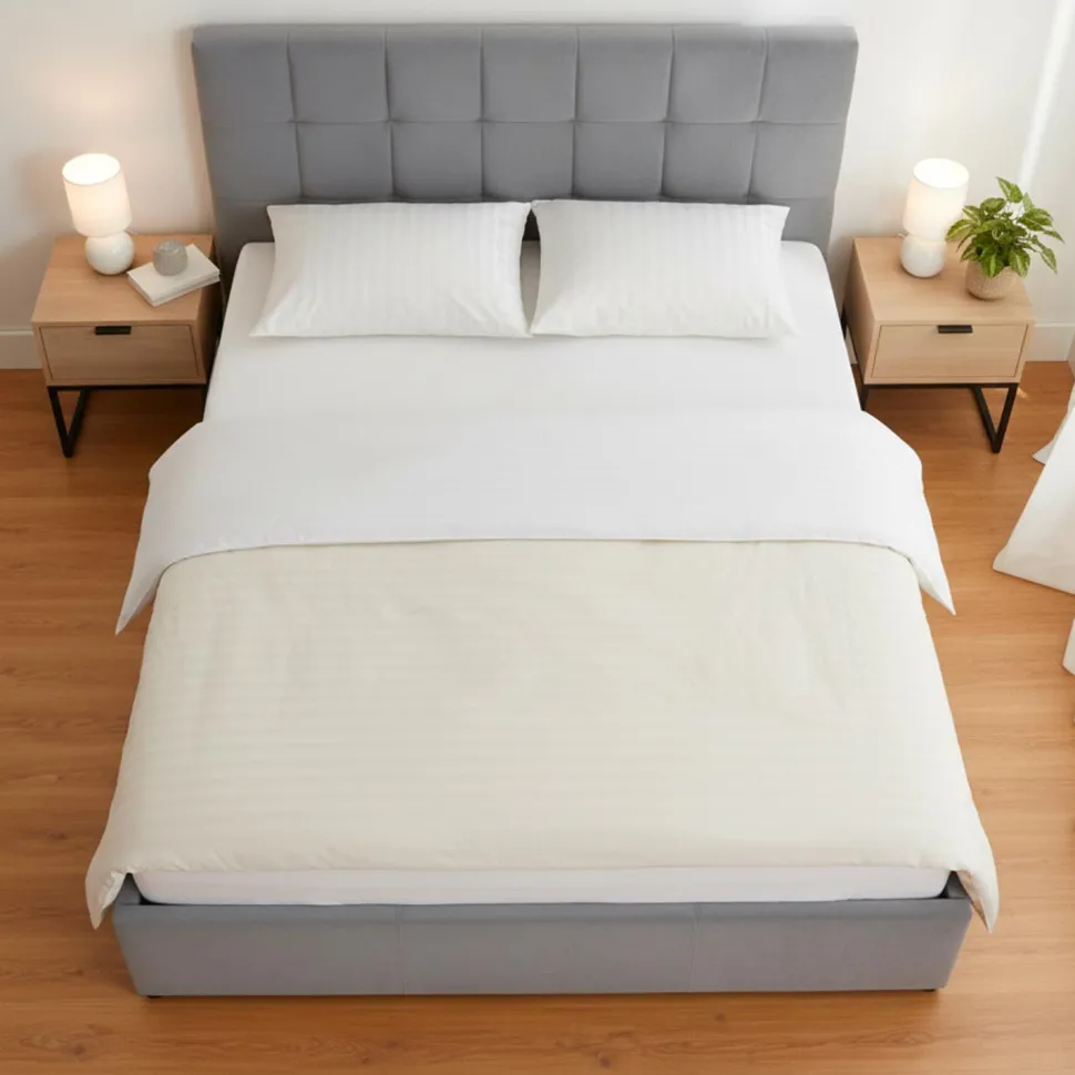 Pack Lit-coffre Luftani + Matelas Bedream 160x200cm Velours Argent