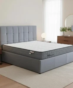 Pack Lit-coffre Luftani + Matelas Bedream 160x200cm Velours Argent