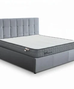 Pack Lit-coffre Luftani + Matelas Bedream 160x200cm Velours Argent