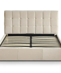 Pack Lit-coffre Luftani + Matelas Bedream 160x200cm Velours Beige