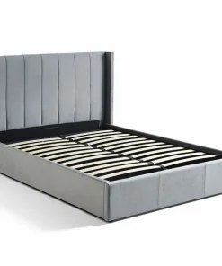 Pack Lit-coffre Magorial + Matelas Bedream 160x200cm Velours Gris