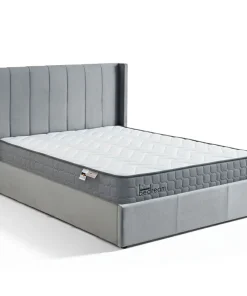 Pack Lit-coffre Magorial + Matelas Bedream 160x200cm Velours Gris