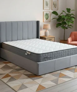 Pack Lit-coffre Magorial + Matelas Bedream 160x200cm Velours Gris