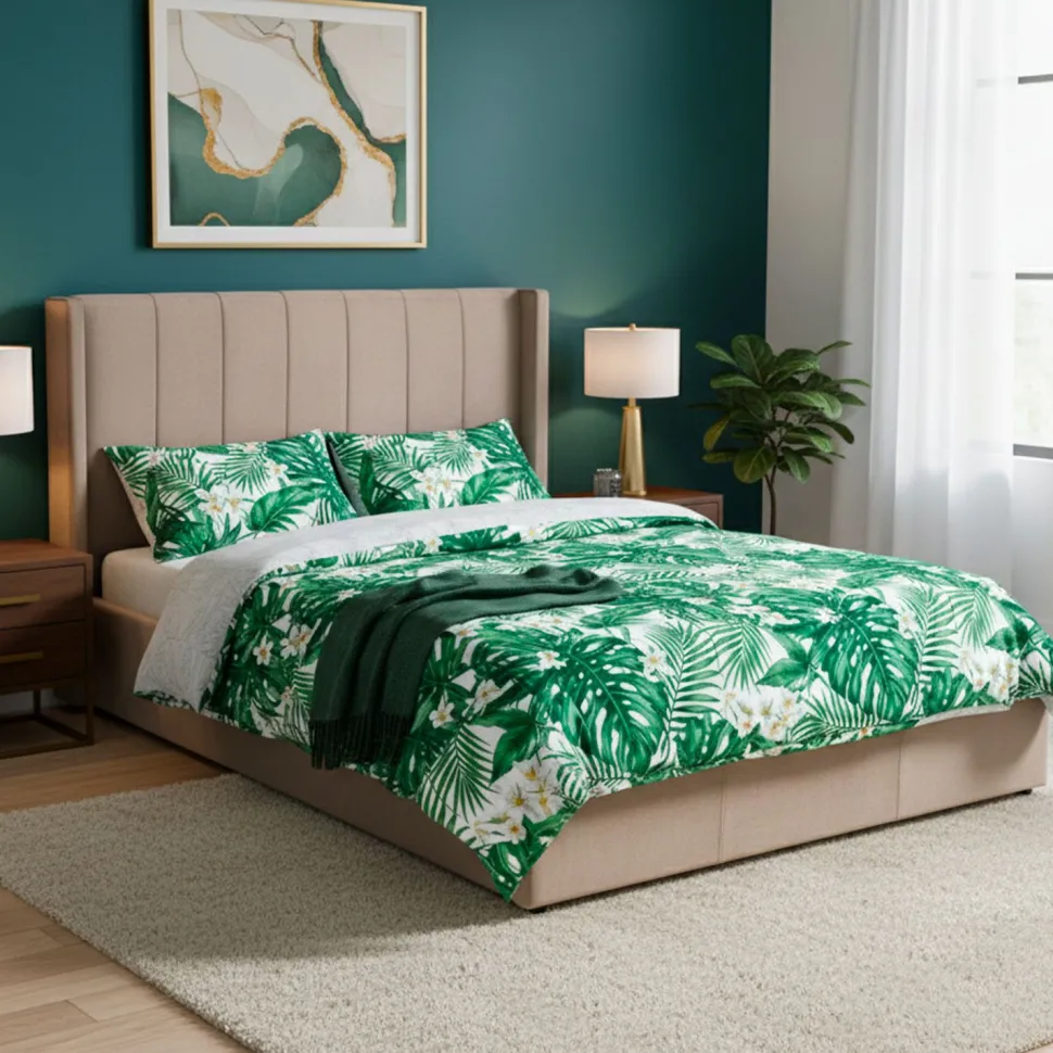Pack Lit-coffre Magorial + Matelas Bedream 160x200cm Velours Taupe