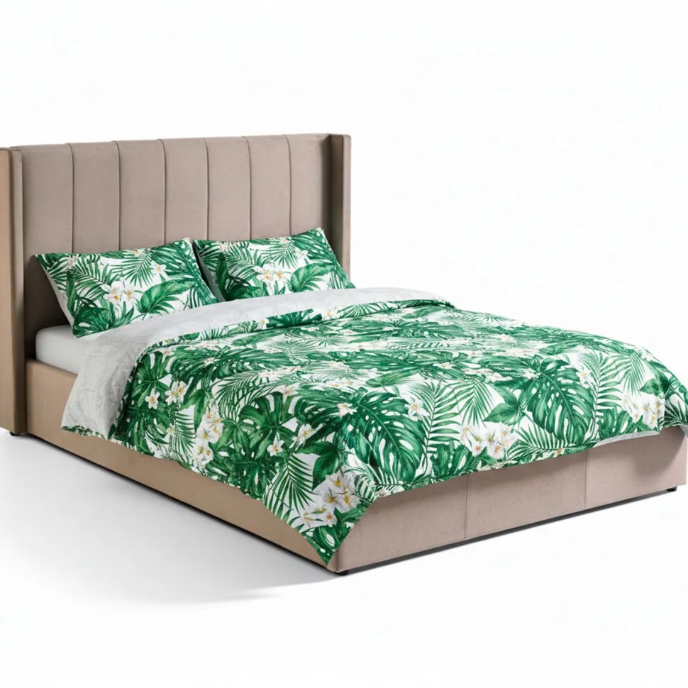 Pack Lit-coffre Magorial + Matelas Bedream 160x200cm Velours Taupe